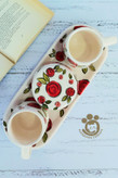 ست چای خوری سرامیکی دو نفره دست ساز طرح گل سرخ